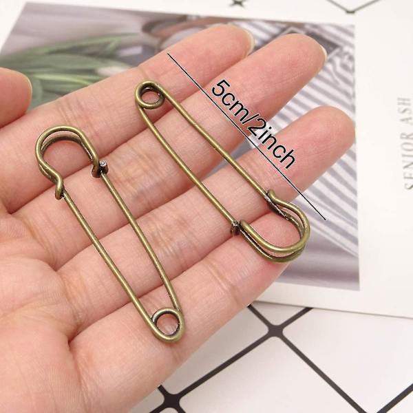 30 stk 5 cm sikkerhetsnåler i tungt materiale for tepper, gensere, sjal, kilt, håndverk