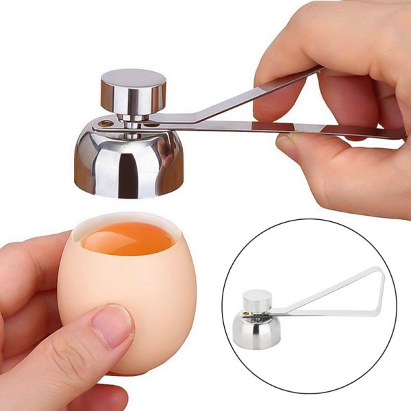 Metall saks eggeskall flaskeåpner dobbelthodet skallkutter eggtopp kokt rå egg flaskeåpner kreativt kjøkkenverktøy (10,5 * 3,5