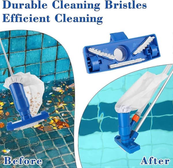 Pool Vacuum Cleaner, Pool Jet Vacuum Cleaner with 5-Section Pole, Portable Vacuum Accessories