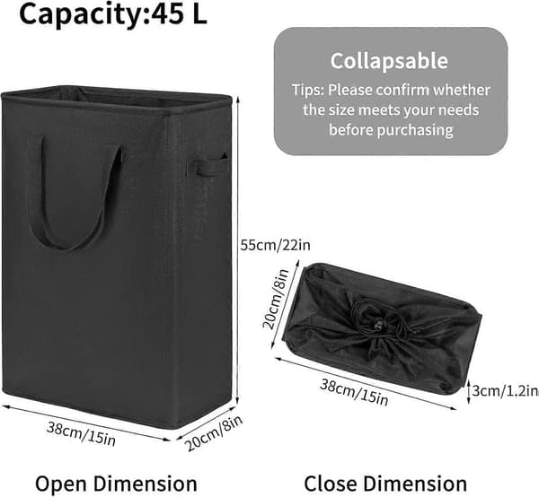 Small Laundry Basket, Small Foldable Laundry Basket, Foldable Laundry Hamper with Handles