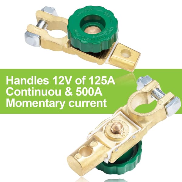 12V 24V Battery Disconnect Switch Car Battery Terminal Disconnect Switch Connector with Green Knob