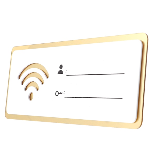 Akryl Wifi Skilt Gjenbrukbart Konto Og Passord Wifi Skilt For Offentlig Butikk Hvit 25X10X0.3CM