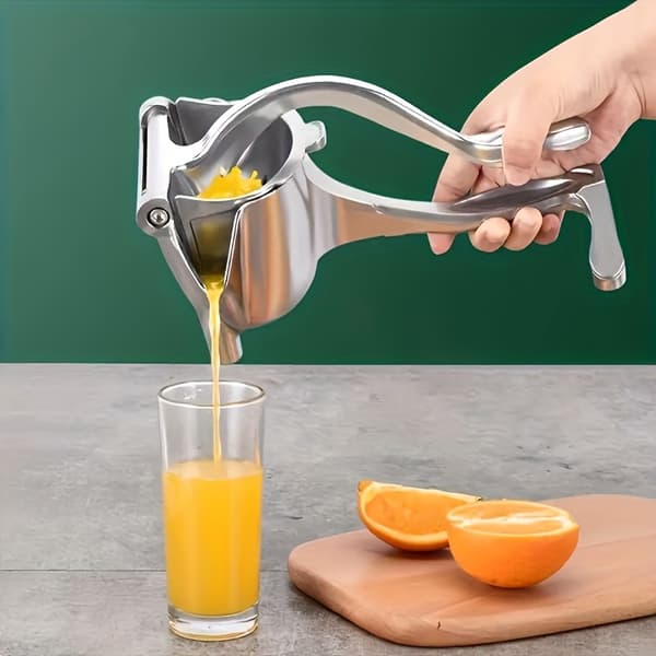 Manual Juicer & Lemon Squeezer with Non-Slip Base, Aluminum Alloy Fruit Press Silvery 1pc Silvery 1pc