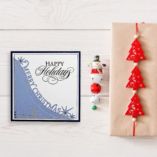 DIY Juleord Skæreforme, Glædelig Jul Bogstaver Skæreforme DIY Blonder Stjerne Juleord Metal Skæreforme Til Scrapbooking Sølv 1stk