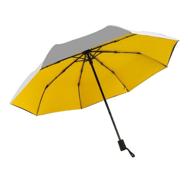 Dobbeltlags Titanium Sølv Solskærm Super Ultraviolet-beskyttende Kølende Parasol (dobbeltlags lim, gul) Gul 100X100 CM Yellow 100X100 CM