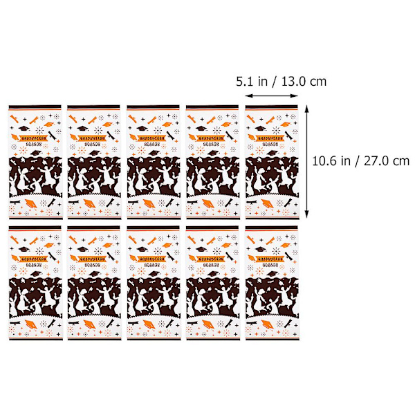100 stk. Gaveposer Plastik Opbevaringsposer Med Bindestrenger (sort Brun) 27X13CM