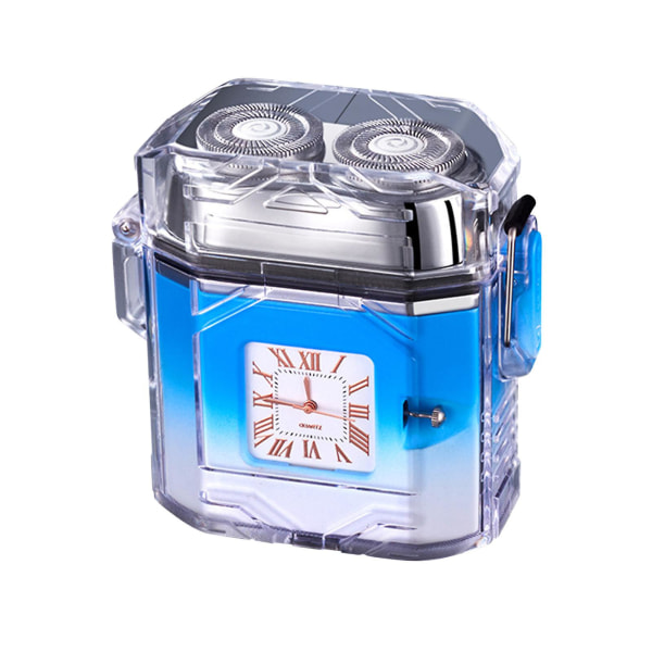 Utomhus multifunktionell elektrisk rakapparat med Cob Lighting Quartz Watch, romantisk, lågmäld och introduktion Blue