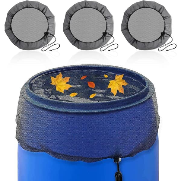3-delat regnvattentanksnät: Skyddsnät med dragsko, vattentank, justerbart lock - 80 cm diameter