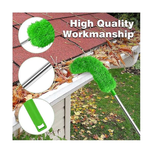 Gutter Cleaning Brush Roof Tool with Telescopic Extendable Pole 8.2ft Guard Cleaning Tool Easy Re