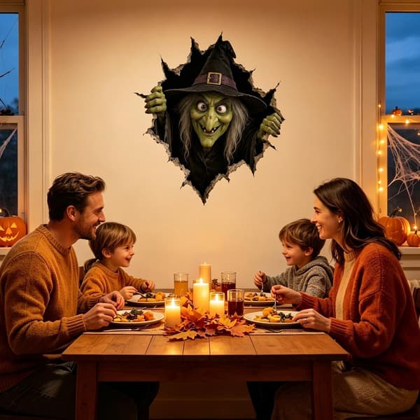 Väggdekaler med spöktema för Halloween-heminredning, Halloween 3D-väggdekaler - A