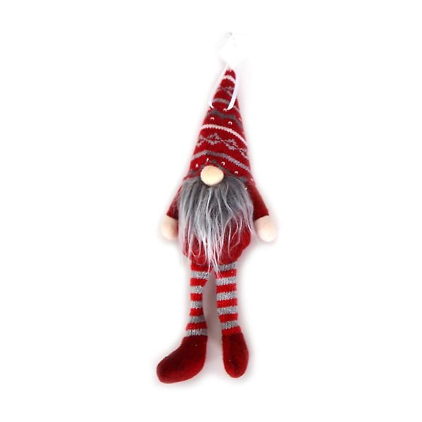 God Jul Lång Hatt Svensk Tomte Gnome Plysch Docka Ornament Hängande JulLångbent mörkröd