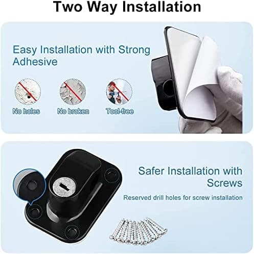 Self-adhesive window lock 2-pack childproof window restrictors for UPVC without drilling window lock child safety cable with key pet window lock