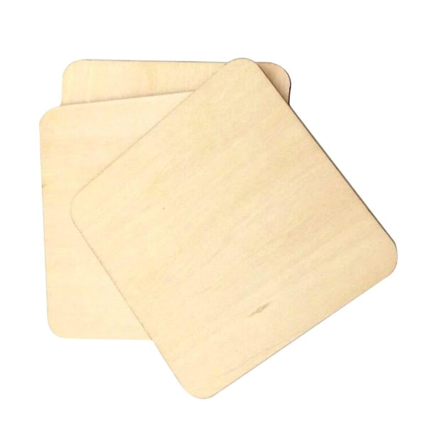 50pcs 5x5cm Wooden Cup Coaster Square Simple Heat Resistant Cup Holder Pad Solid Coffee Tea Bowl Hol