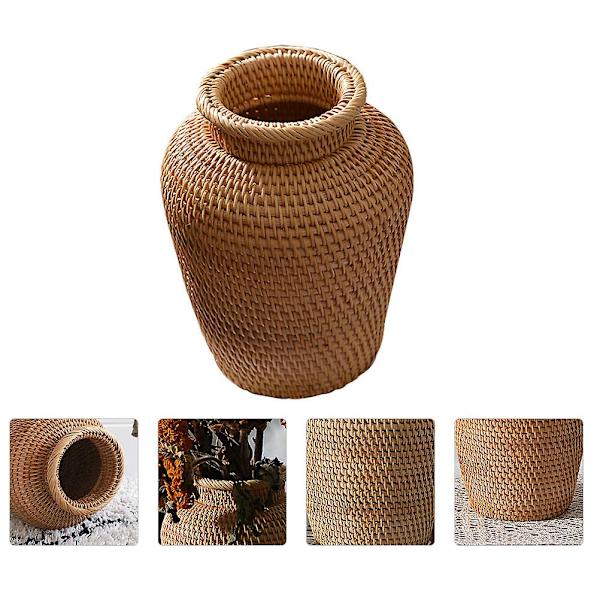 1 kpl Rattan-kudottu Kukkakoru Maalaismainen Kukkakori Valokuvarekvisiitta (ruskea)Ruskea18X15CM