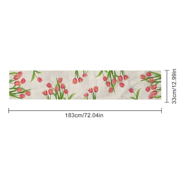 Vattentät Dekorativ Bordduk med Blommönster för Kök, Polyester Pongee Bordflagga