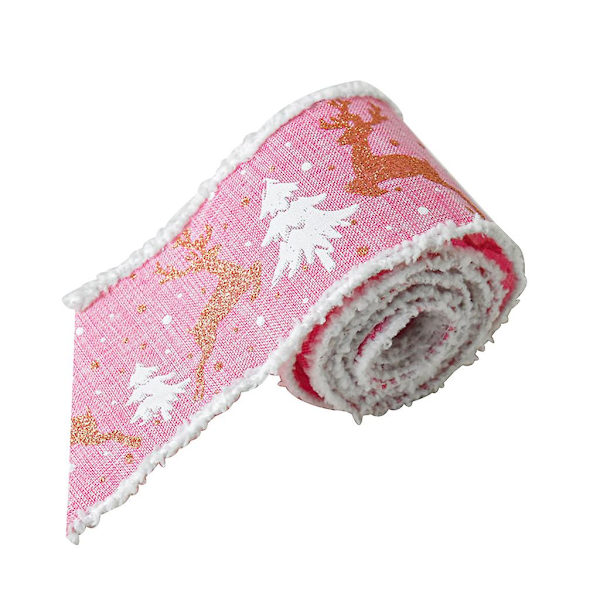 2m Julebånd DIY Gaveindpakning Bryllup Fest Dekoration Hjem Juletræ Bånd Girland Girland Bue Håndværk Pink