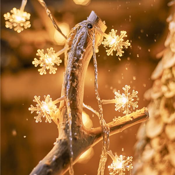Christmas Lights, 20ft Battery Operated Snow Star String Lights