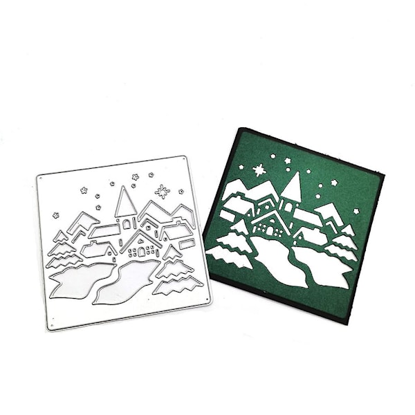 Jule-Igloo Metal Skæreform Stencil DIY Scrapbooking Album Skabelon