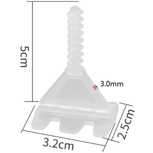 Self-leveling Tile Spacers, 100 Pcs 3mm Screw-on Leveling System, for Floor and Wall Installation