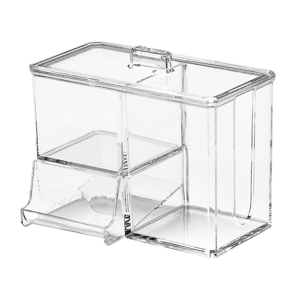 Transparent Cosmetic Storage Box Makeup Organizer Cotton Swab Cotton Pad Storage Box Desktop