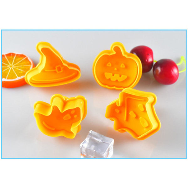 4-delt sæt 4 pak Cartoon Halloween Plastikforme Sukkerkager Cupcakes Chokolade Bage 4-delt sæt