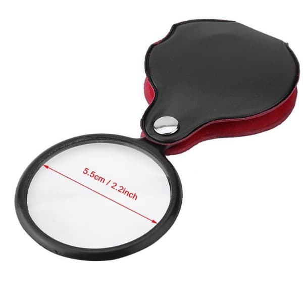 8X Foldable Magnifier Mini Pocket Jewelry Magnifier Foldable Magnifying Glass Loupe with Case