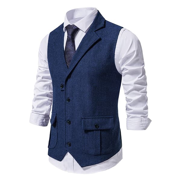 Herrevest, formel vest tweed initial vest