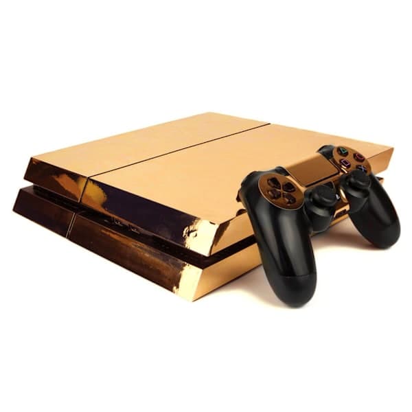 10188 PS4-pelikonsolin tarra - kullattu