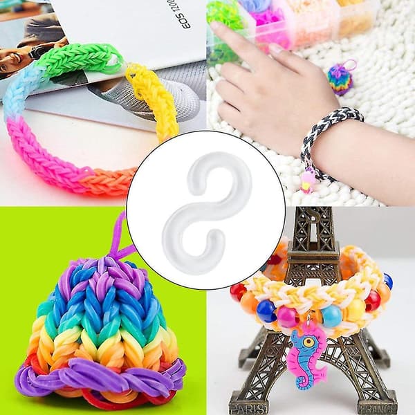 S-clips 500 st för gummiband för DIY-armbandstillverkning påfyllningskit