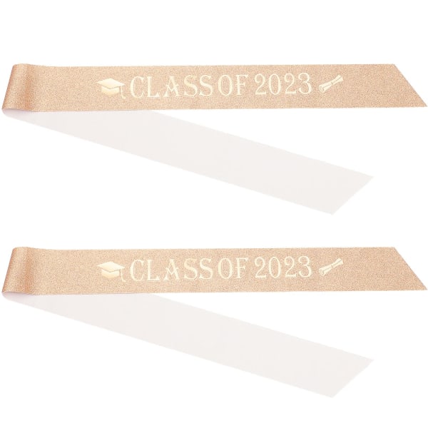 2 st examensbågar Dekorativ klass av 2023 skärp Graderade axelbälten Rose Gold160X9,5CM Rose Gold 160X9.5CM