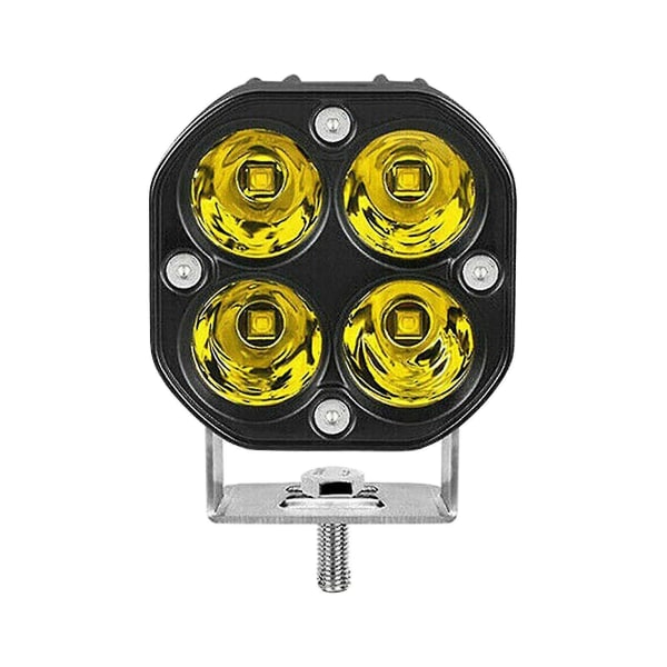 3 tommer arbejdslys 4 lysdioder høj lysstyrke 40w gul/hvid lys led lampe kompatibel med motorcykel gul Yellow