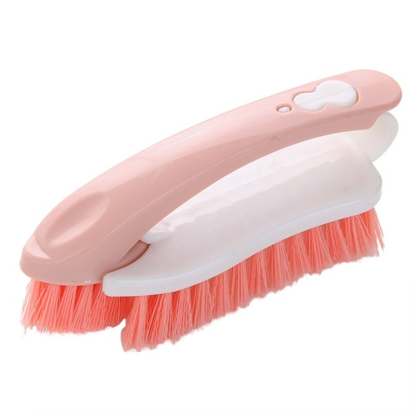 Pink 16cm Removable Laundry Brush with Soft Bristles and Removable Plastic Handle for Cleaning Clothes, Shoes, Pants, S