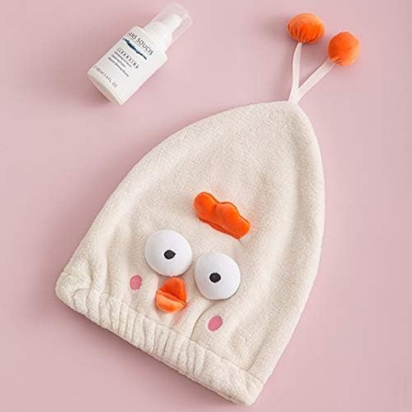 Roliga och söta mikrofiberhårhanddukar, 2-pack hårhanddukar för kvinnor och flickor, mikrofiberhårhanddukar, turbaner