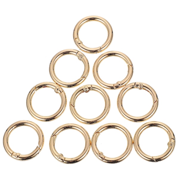 10 kpl Jousi-O-rengas Soljet  Pyöreät Jousi-Snap-koukut Käyttökelpoiset Nahkalaukku Soljet Kulta 2.5X2.5CM
