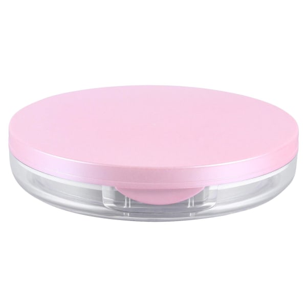 2st bärbar lös pulverlåda Kosmetisk låda case med 2 st PuffPink7,5x7,5cm Pink 7.5x7.5cm