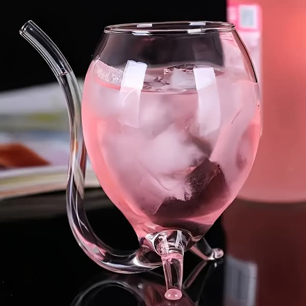 Sett med 4 innovative glass med integrerte sugerør, perfekt for Halloween-sammenkomster og drinker – Vampyrtema-kopper, egnet for Ba 4 stk 4Pcs