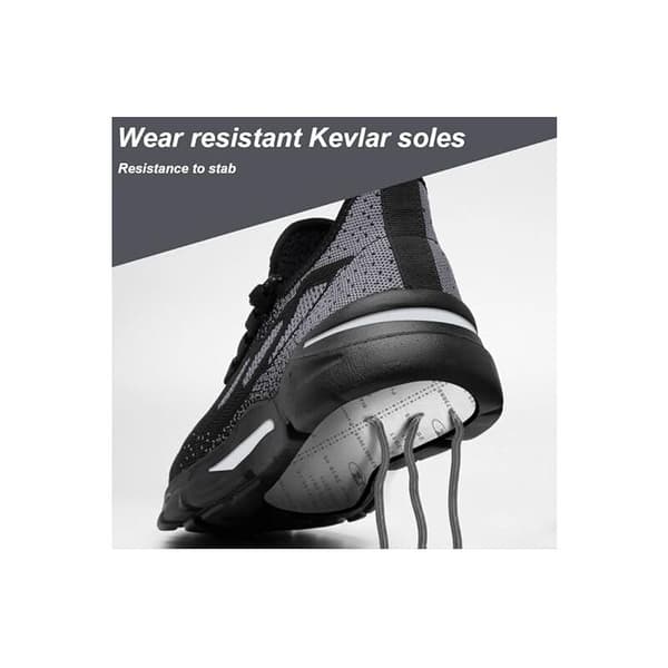 Sikkerhedssko til mænd kvinder Stål sneakers Letvægts åndbare arbejdssko Sikkerhedssko Sorte 43EU