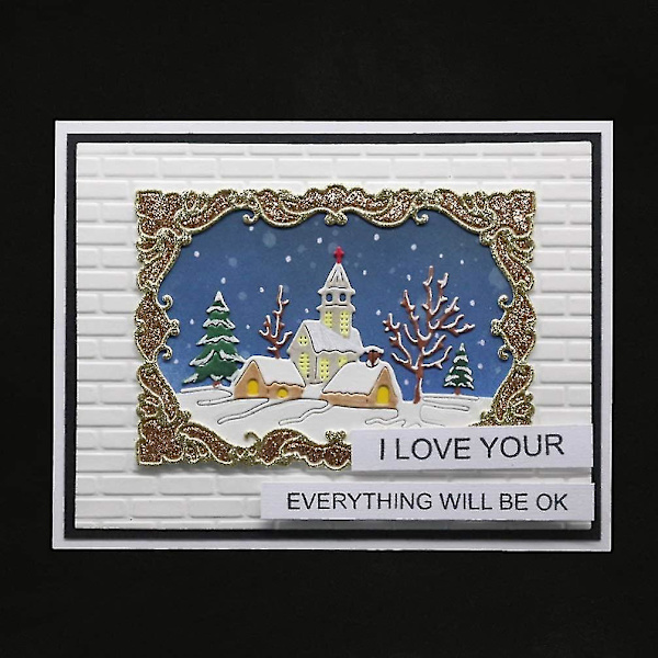 Stansformar för Vinter Snö DIY Scrapbooking Tillbehör Kolstål Die Cuts för Korttillverkning Prägling Papper Julhantverk Konst Dekoration 100*68mm(2st,sil