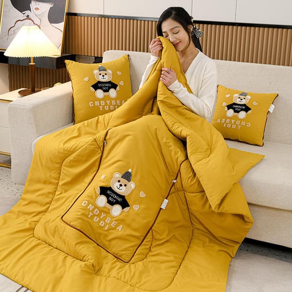 New Dual-Function Foldable Car Cushion, Car Blanket, Office Cushion, Nap Pillow and Blanket, 50*50