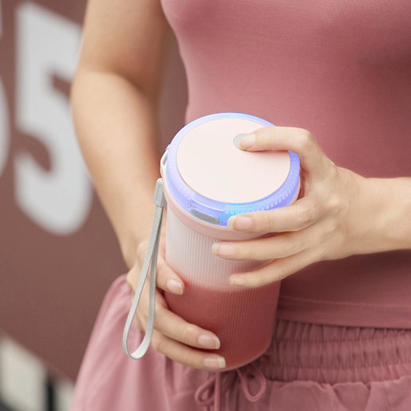 Bærbar Blender, Personlig Mini-flaske Reise Elektrisk Smoothie Blender Maker Fruktjuicekopp Rosa Pink