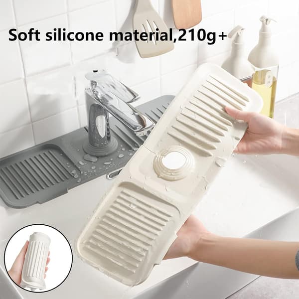 st 45 * 15cm Silikone Kranmåtte, Tørremåtte til Vask, Kranbeskyttelse & Drænmåtte, Stænkskærm, Køkken og Ba