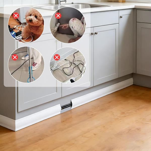 Flexible Cable Protector - 5 m - White - Self-Adhesive - Cable Management - For Walls, Floors, Home, Office, Garage