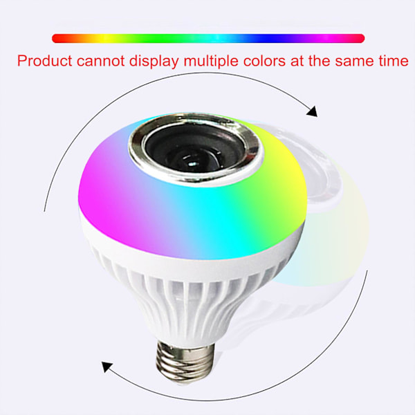 Smart Home Lys, LED Pære med Integreret Bluetooth Højttaler, E27 RGB Skiftende Lampe Trådløs S