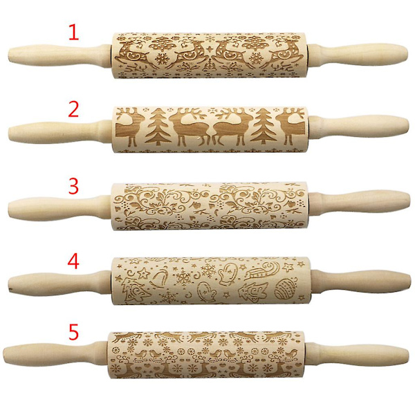 Julenisse Tryk Rullepind Udskåret Træ Præget Cookies Cookies Fudge Bageværktøjer Julepynt Diy Håndværk Ornament