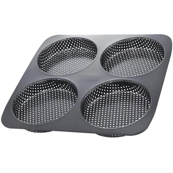 Hamburgerbolleform, 13 cm Non-Stick Kulstofstål Hamburgerform, 4 Kopper Stor Bageform til Hjemmebagt H