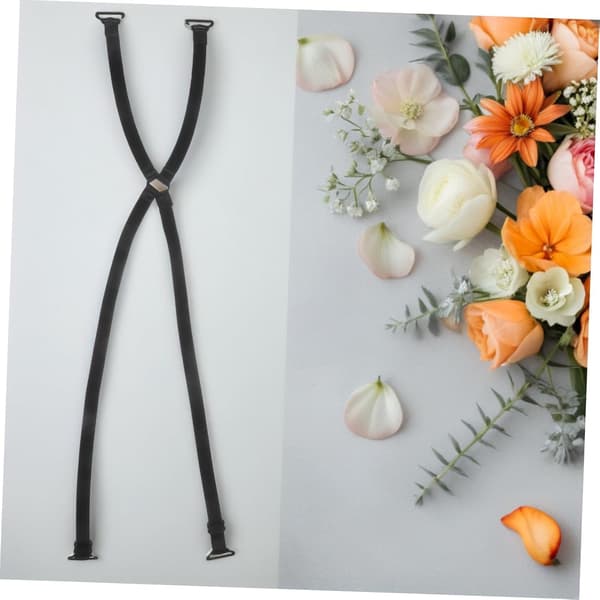 6pcs Adjustable Non-slip Strap Clips Elegant Crisscross Back Design Shoulder Strap Replacement Decorative Elastic Underwear