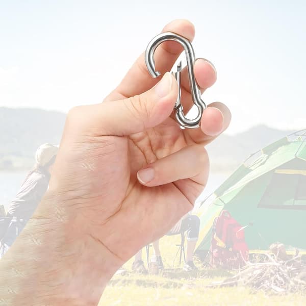 10 st Små D-formade karbinhakar 5cm Silver för nyckelring Utomhus Camping Resor Sport