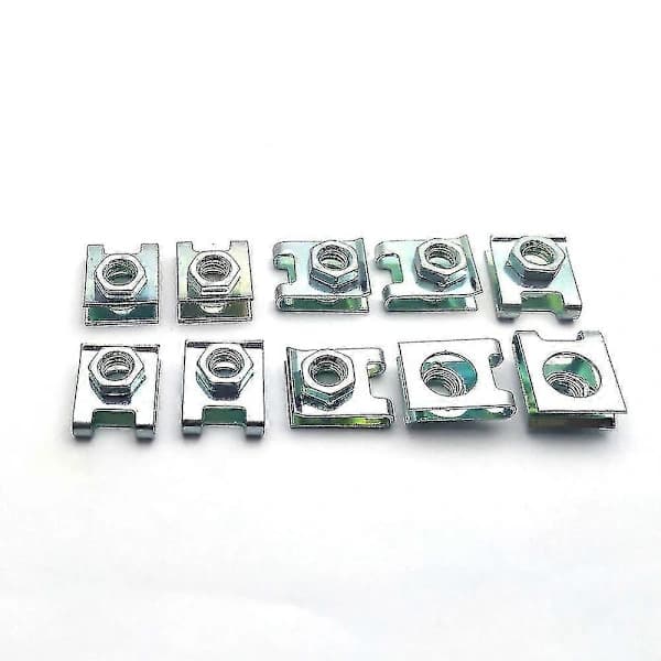 HA~10 st U-formade clips med mutter M6 6mm fästmuttrar för motorcykel skoter ATV moped