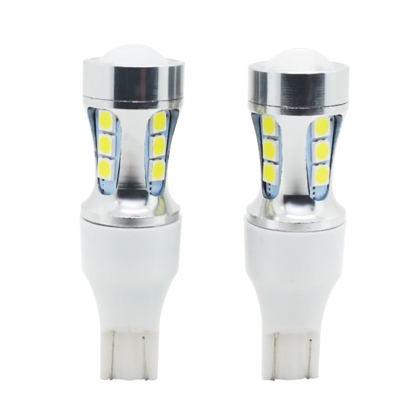 2-pak LED-pærer, 912 921 LED-pære Baklys T15 LED Baklys 2600 Lumen 6000K Xenon Hvit W15W 906 904 902 Super Lys