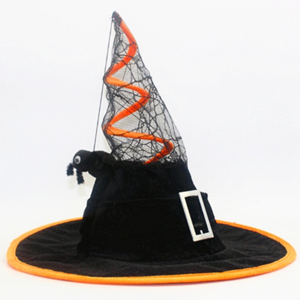 Häxhatt för Vuxna, Festhatt, Halloween Häx Cosplay Hatt, Trollkarlhatt, Gul